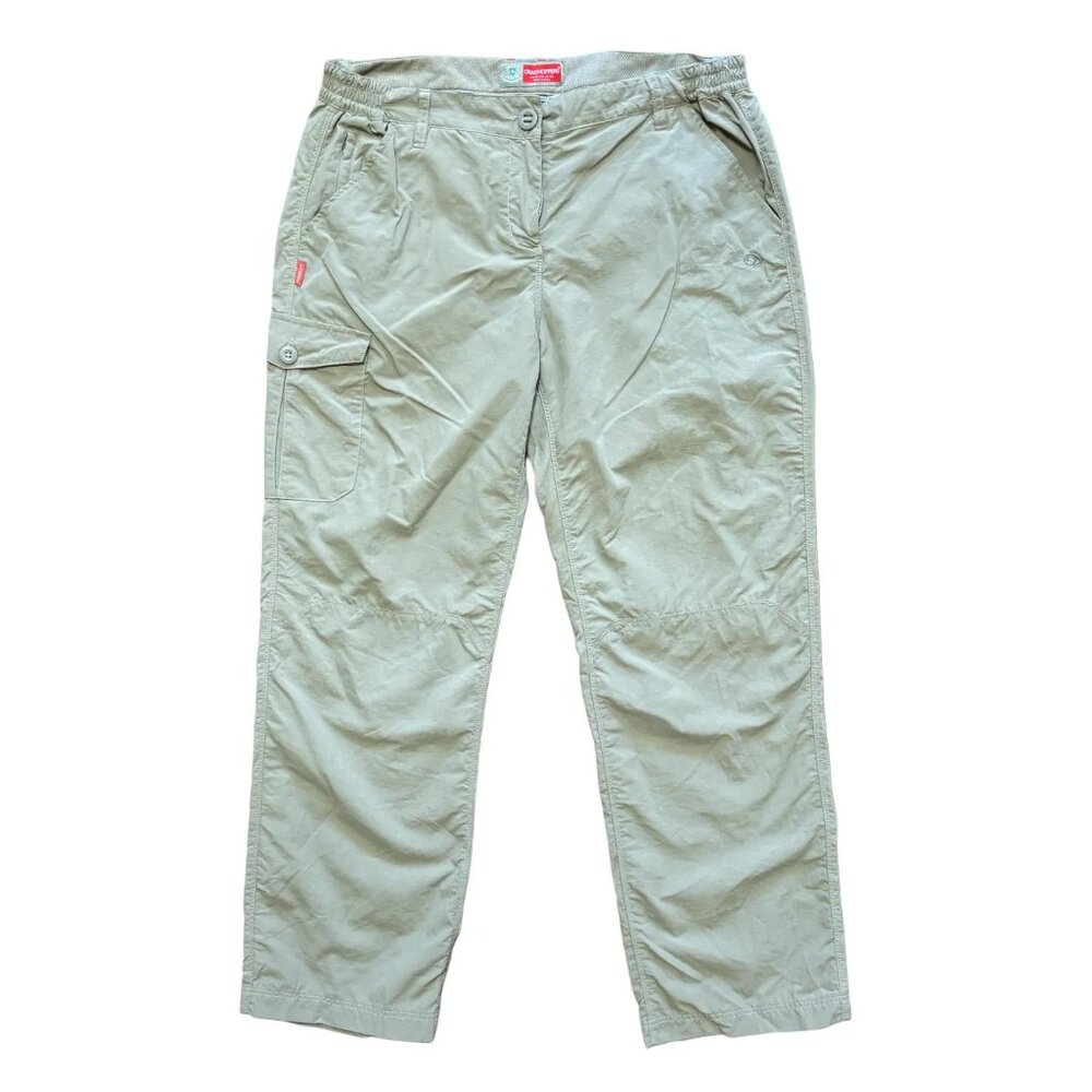 CRAGHOPPERS NosiLife Insect Shield Lightweight Cargo Hiking Pants in Tan SZ 10